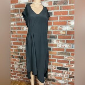 Black Silk Midi-Dress by “ Go Silk “